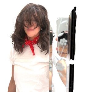 wig NEWBORN FREE dark brown long curly synthetic dense 5.9oz